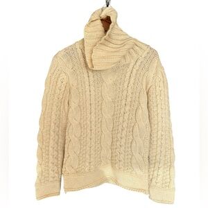 Highland home industries 100 percent wool cable knit turtleneck in GUC